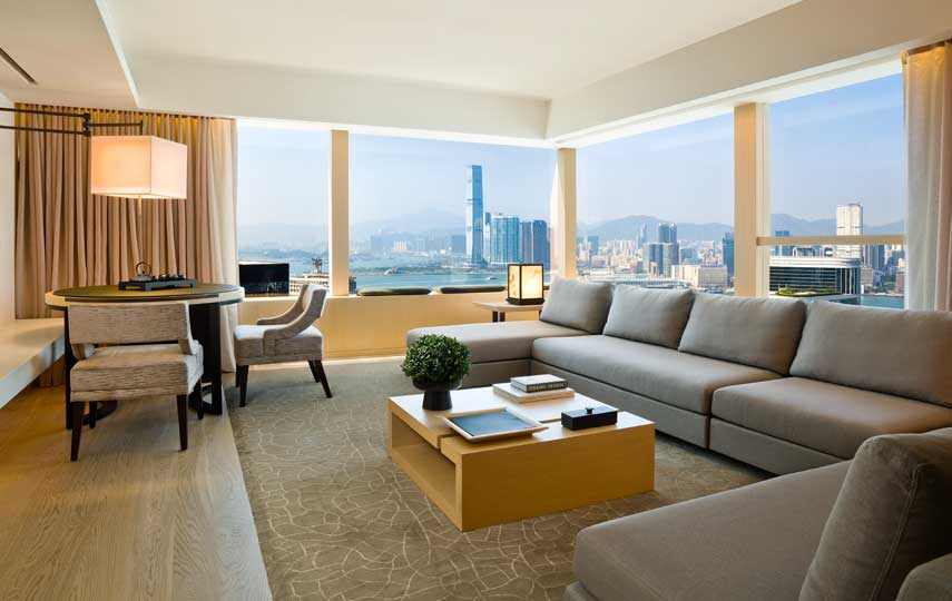 Hong Kong-luxury-accommodation-Upper-House-Corner-Suite-lounge-with-view