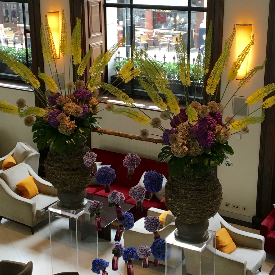 one aldwych mark sirednuk hydrangea arrangement foyer photo susan skelly