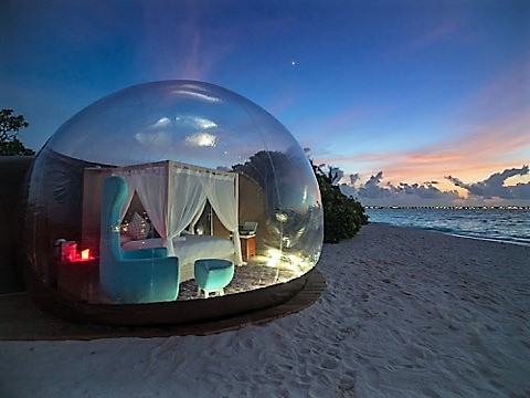 Finolhu island maldives inflatable bubble beach tent supplied