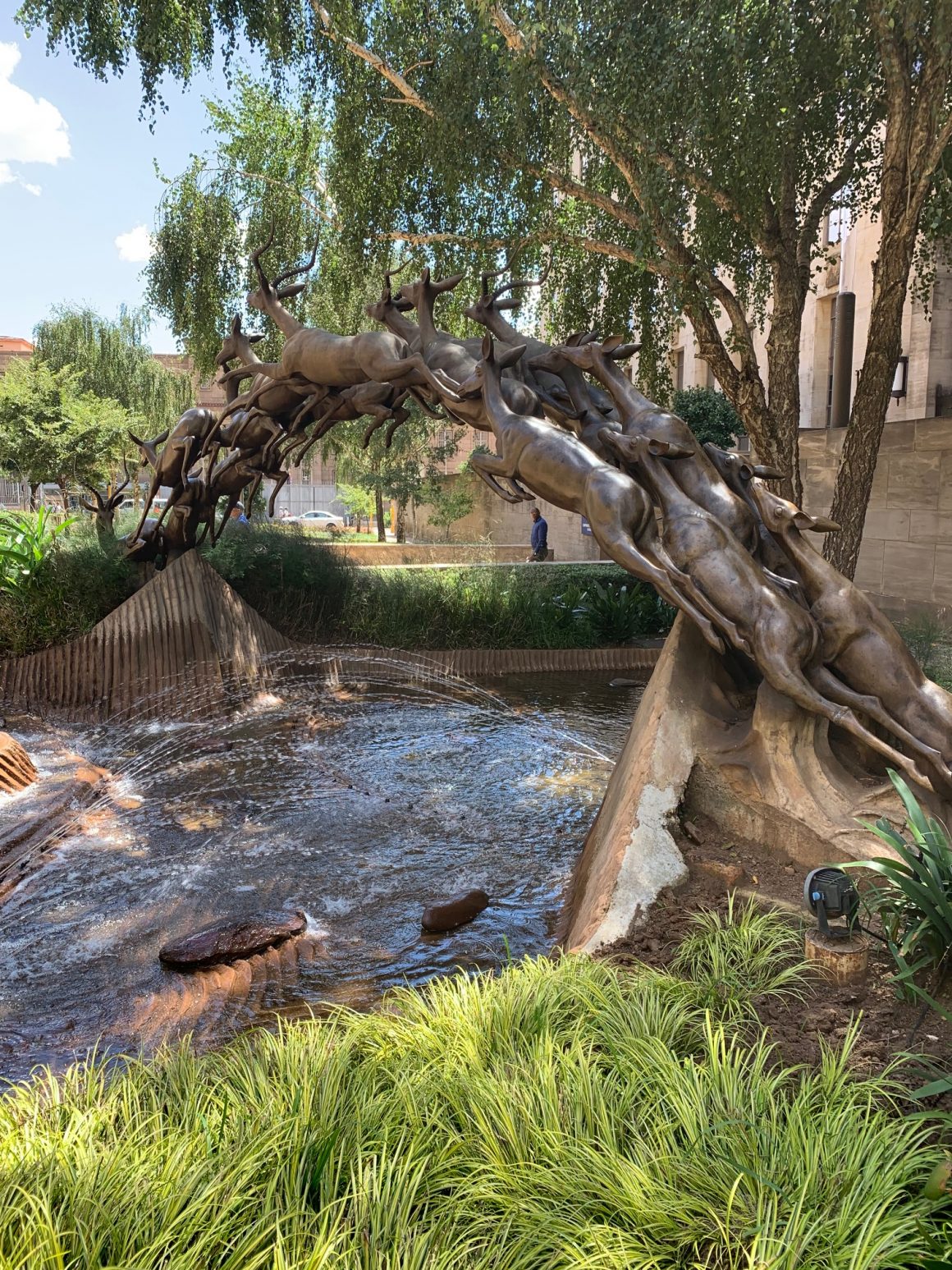 joburg main street antelope fountain downtown south africa skelly